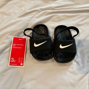 Nike kids Black Slide Sandals 3c